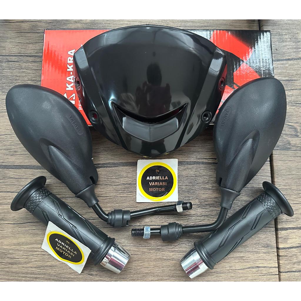 4IN1 COMBO PACKAGE X1 125Z MIRROR + YAMAHA GRIP PLUS CHRUM SHOE + FIZR 125Z VISOR JUPITER VEGA SATRI