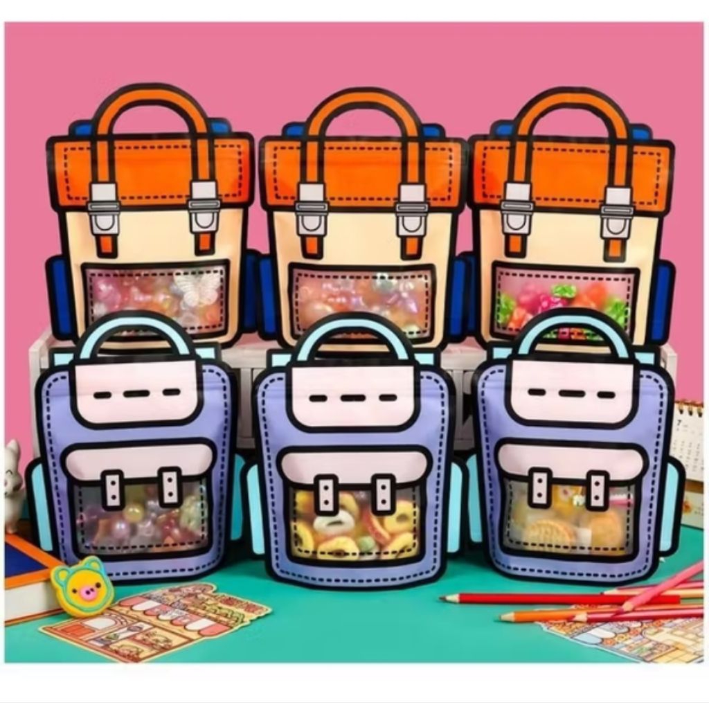 GODDIE BAG ZIPLOCK MOTIF BACKPACK PACKAGING กระเป๋าตั้งน่ารัก