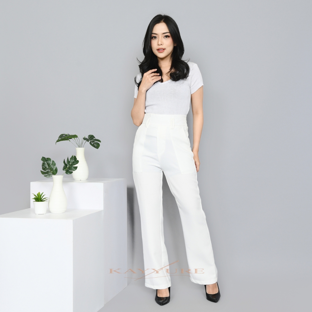 [ Kayure ] Curve Cutbray Highwaist Pants – Premium Womens Highwaist Cutbray Pants