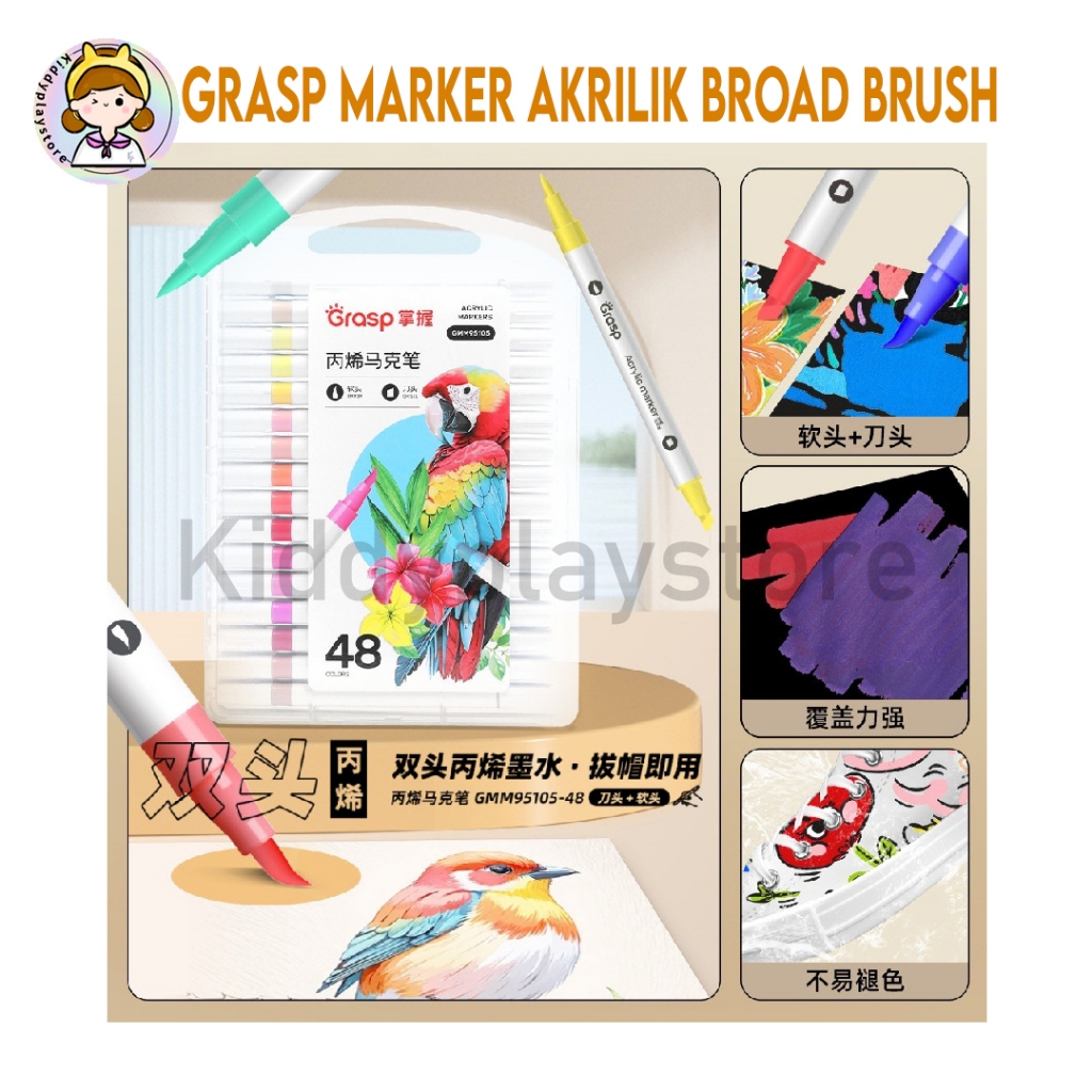 Grasp Acrylic Marker/ แปรงปลายแปรงคู่ + Fine GMM95105