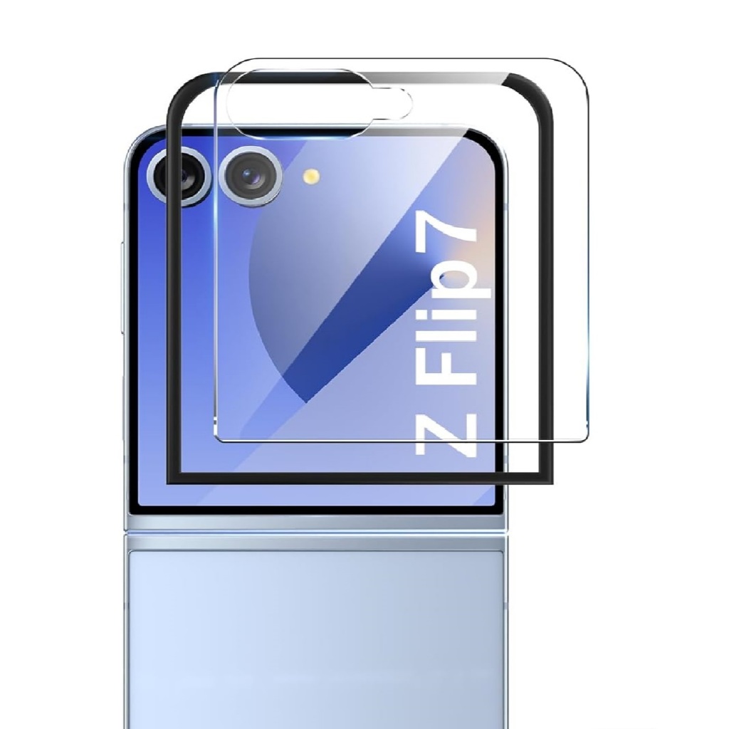ใหม่ Samsung Z FLIP 7 6 5 4 3 GALAXY กระจกนิรภัยกล้อง FULL SCREEN 3D Full Cover--Temperd-Tempred Cam