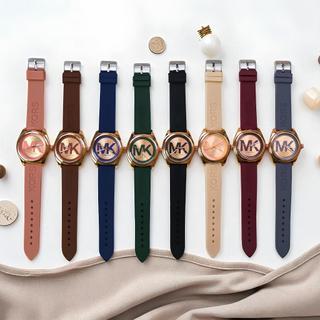 W481 Jam Tangan Quartz Wanita Strap Tali rubber Analog Chrono Casual Gaya Retro  Watch Korean Fashion COD