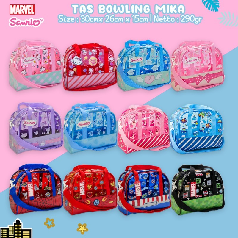 Sanrio/disney/marvel mica collars totebag โบว์ลิ่งสําหรับเล่นกีฬา Walking gymbag SN20241
