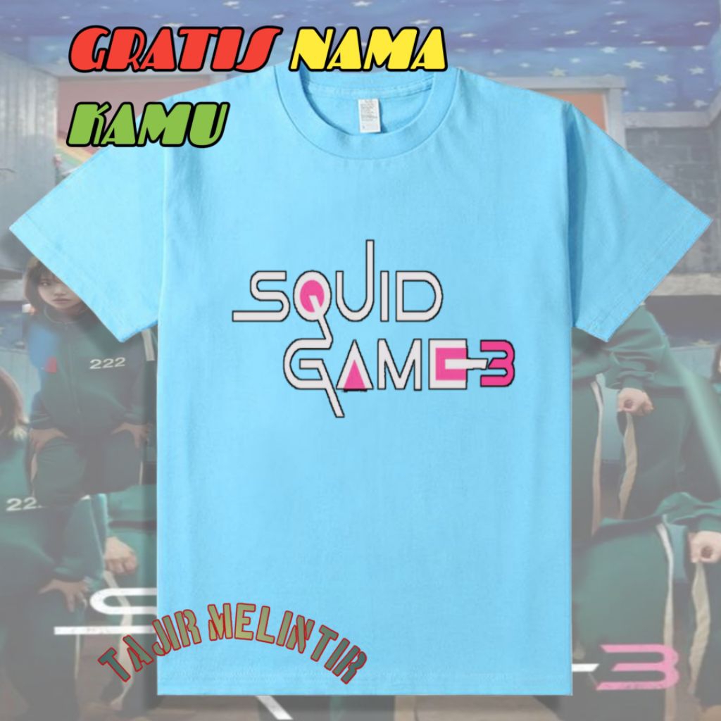 เสื้อผ้า CHILDRENS SQUID GAME CHILDRENS เสื้อยืด 3 โลโก้ฟรีชื่อ