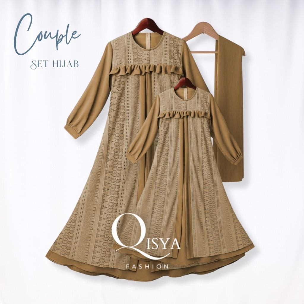 SB - GAMIS DRESS MOM AND KIDS SET HIJAB PASHMINA QISYA
