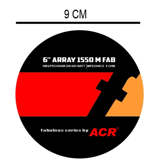 ACR FABULOUS 6 INC ARRAY 1550 M FAB SPEAKER MAGNET STICKER 9 CM DIAMETER