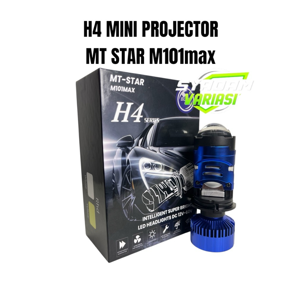 MINI BILED H4 ไฟ MT STAR M101MAX H4 MINI PROJECTOR สําหรับรถยนต์และรถจักรยานยนต์