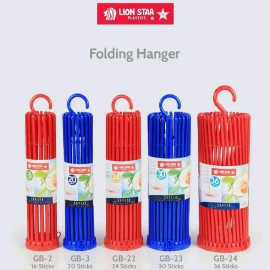 GANTUNGAN ไม้แขวนเสื้อพับได้ 20 แท่ง GB3 Lion Star / ไม้แขวนเสื้อแบบหมุนได้ 20 แท่ง GB3 LION STAR
