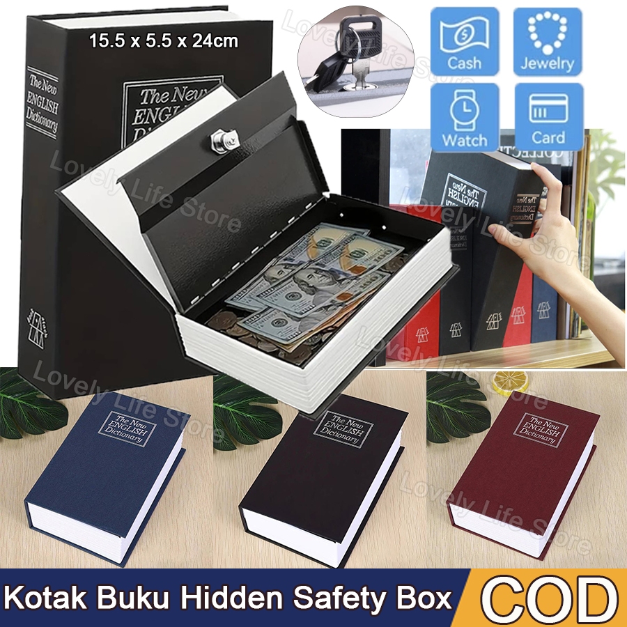 Book Safe Mini Safe Book Box Novel Safety Storage หนังสือที่ซ่อนอยู่รหัสผ่านล็อคขนาด SML Original
