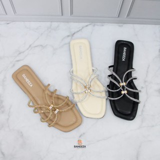 Baneeza Alura Sandal Teplek Wanita Diomond Blink Permata Wanita Sol Karet