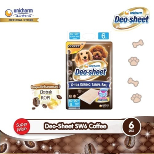 Unicharm Pet - Deo Sheet Wide SW6/6pcs 60x90cm (COFFEE) FRESHPACK / Underpad Super Wide XL Cage Mat 