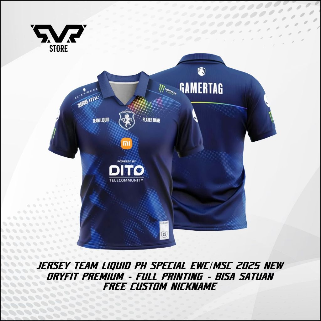 JERSEY ล่าสุด TEAM LIQUID PH พิเศษ EWC/MSC 2025 เสื้อยืดฟรีชื่อฉายที่กําหนดเอง