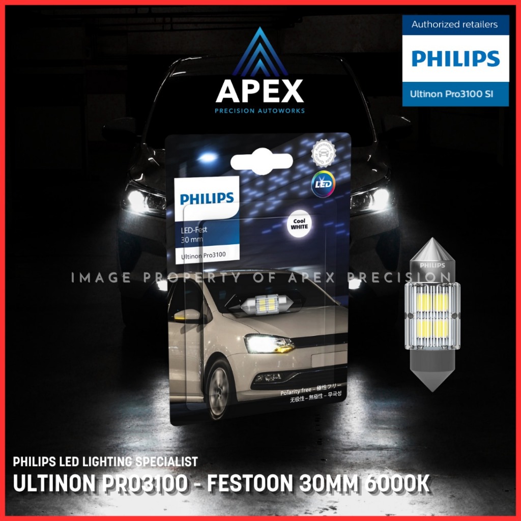 PHILIPS ULTINON PRO3100 FESTOON 30MM 6000K LED