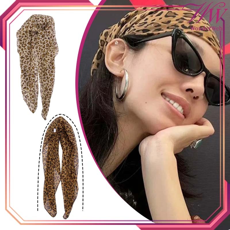 Quadrdispy Leopard Hijab Leopard Bandana เสือดาวพิมพ์ผ้าพันคอเสือดาวสําหรับผู้หญิง