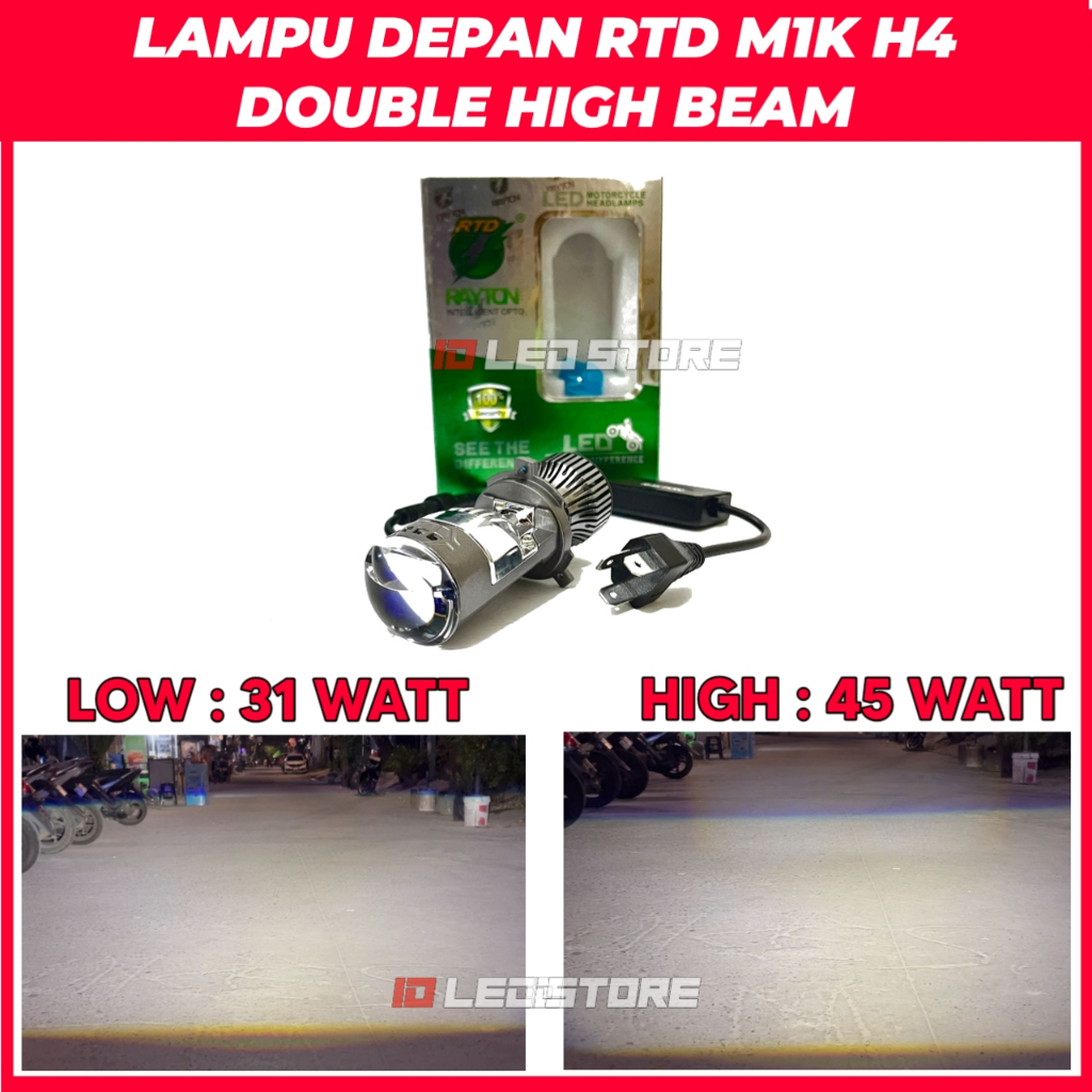 RTD RAYTON M1K - H4 MINI PROJECTOR BILED H4 RTD M1K PLUS DOUBLE HIGH BEAM FAN I1193