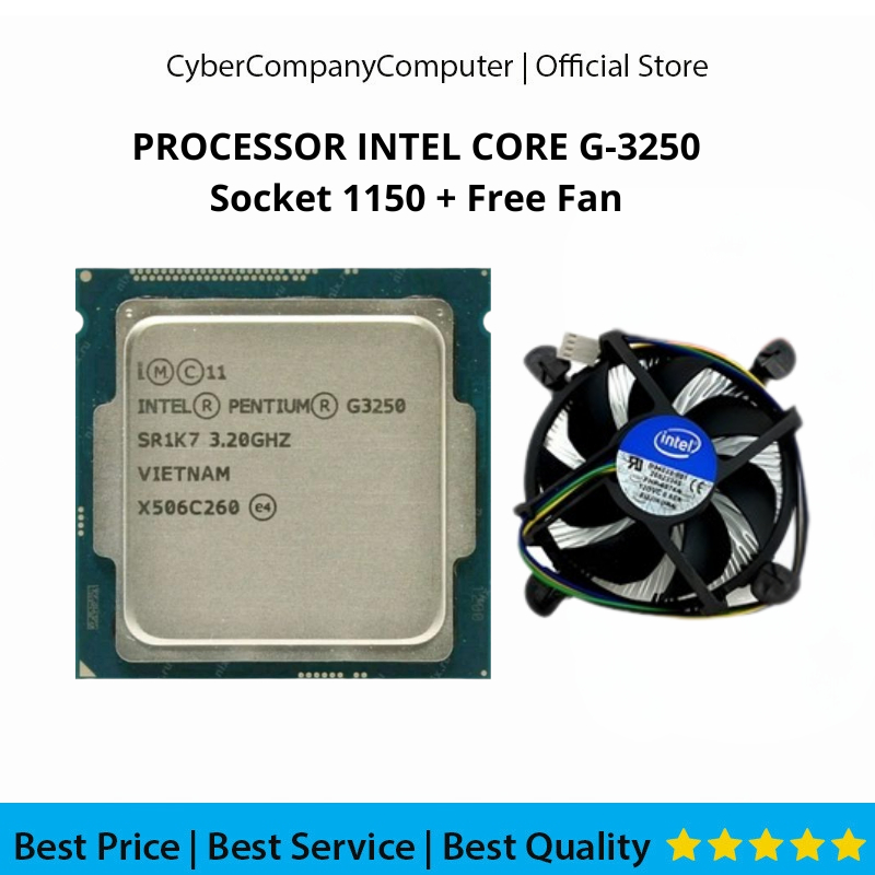 โปรเซสเซอร์ Intel Core G-3250 Gen4 LGA 1150 3.20GHz + พัดลมฟรี - G-3250 Gen4 Socket 1150 ฟรีพัดลม Cp