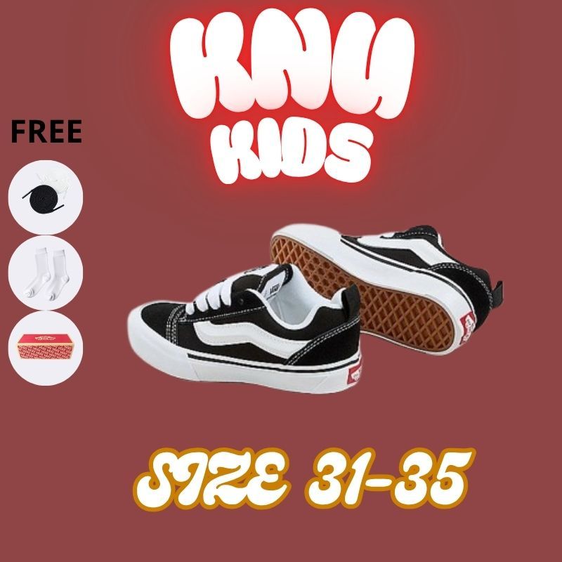 รองเท้า CHILDRENS V4N5 KNU SKOOL CILDRENS FAT SHOES KNU SKOOL สีดําและสีขาว SNEAKES สําหรับเด็ก