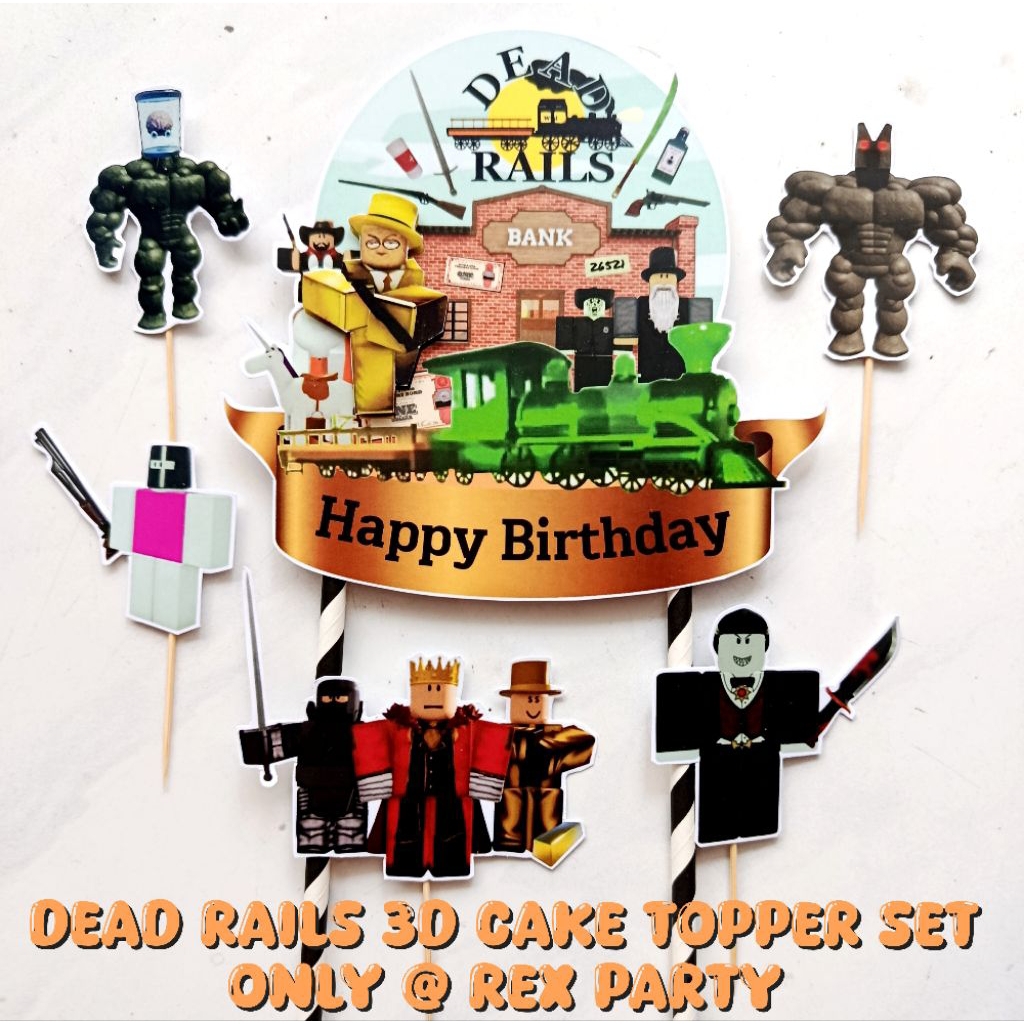 Dead Rails เค้ก Topper / Dead Rails Topper / เค้ก Topper Dead Rails / Dead Rails 3D เค้ก Topper / De