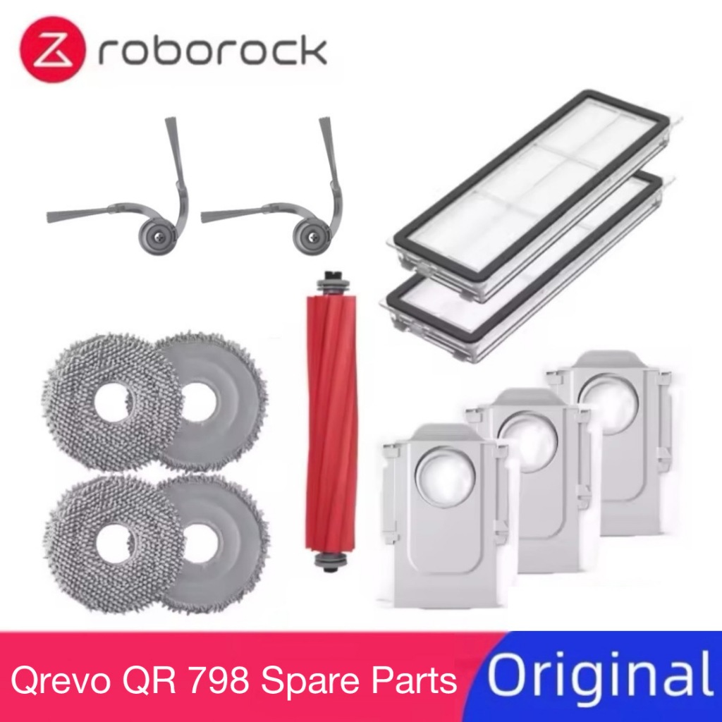 Original Roborock Qrevo QR798 QR 778 แปรงด้านข้างลูกกลิ้งหลักแปรงล้างทําความสะอาดได้ Hepa Filter Mop