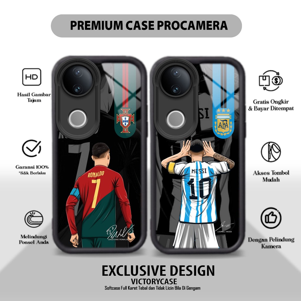 เคส VIVO V50 V50E Motif TM FTBL Victory Case86 Softcase Hp Casing 2D กระจกเคลือบเงา Hardcase 2D