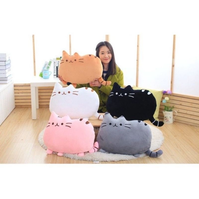 หมอนแมว Pusheen ขนาด 40 ซม. หมอนตุ๊กตาแมว Pusheen นุ่มขนาดใหญ่