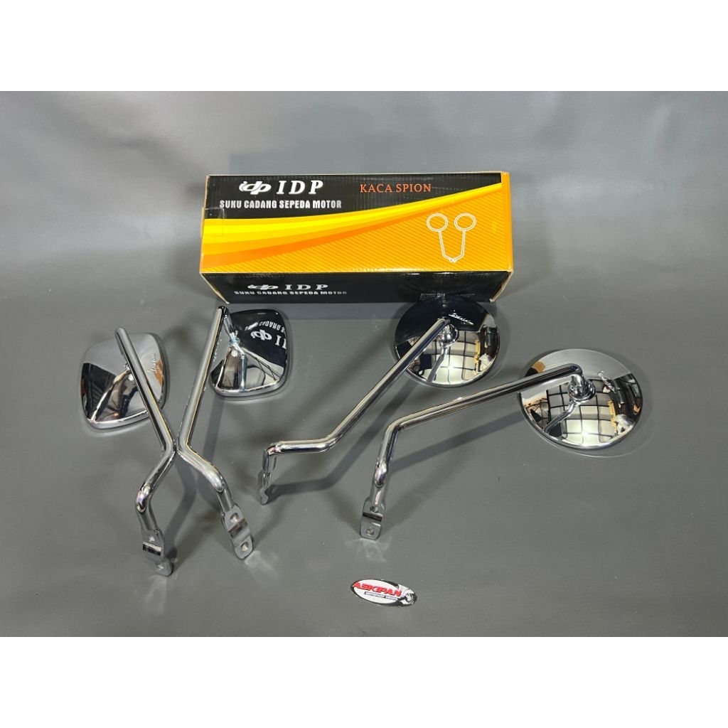 กระจก Round & Square idp Chrome Vespa super sprint px excel pts New px ฯลฯ ก้านตรง จับคู่เงาดี ไม่สั่นง่าย รายละเอียดเดิม กระจกเงา ส่งดี ปลีก