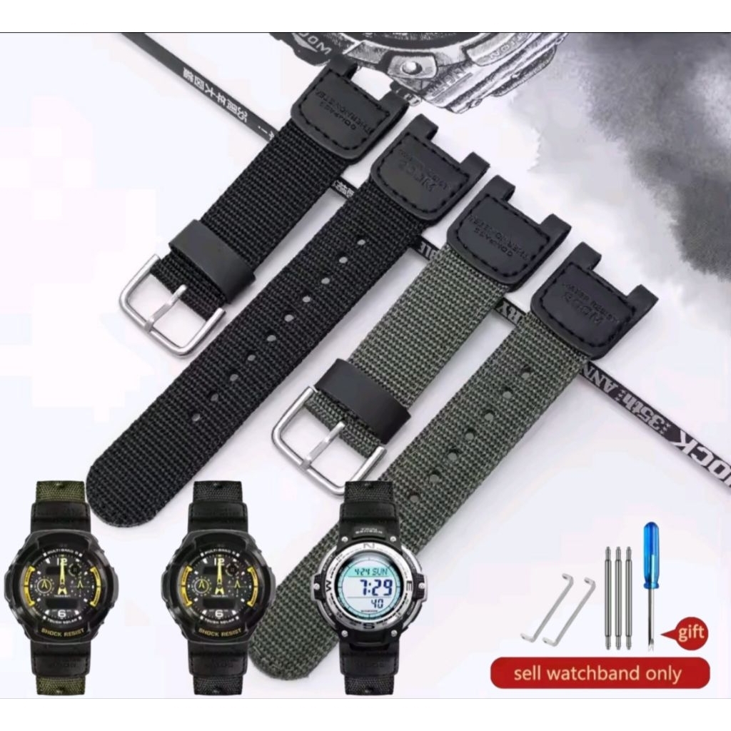 Casio G-Shock SGW-100 SGW100 เปลี่ยนสายนาฬิกาผ้าใบไนลอน