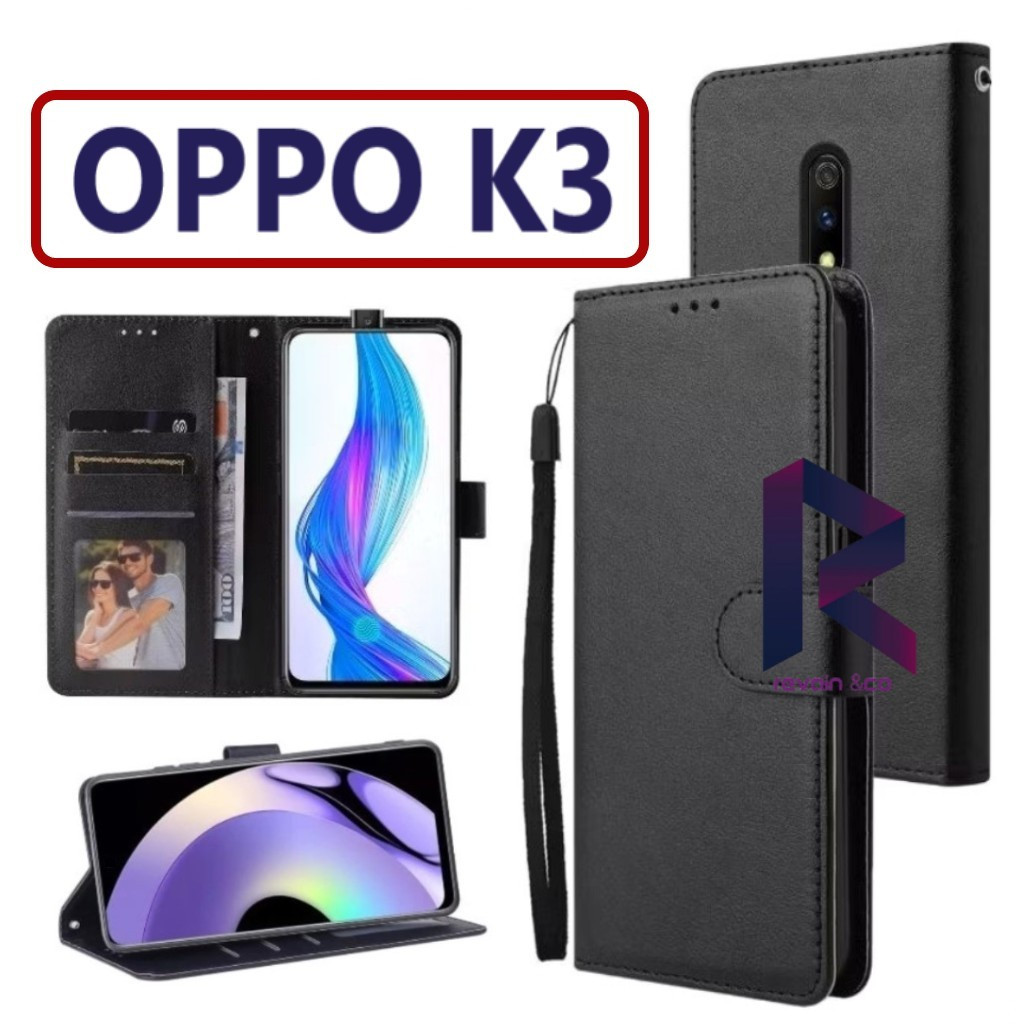 FLIP COVER OPPO K3 CASING WALLET FLIP WALLET LEATHER PREMIUM LEATHER SARUNG OPEN CLOSED FLIP CASE OP