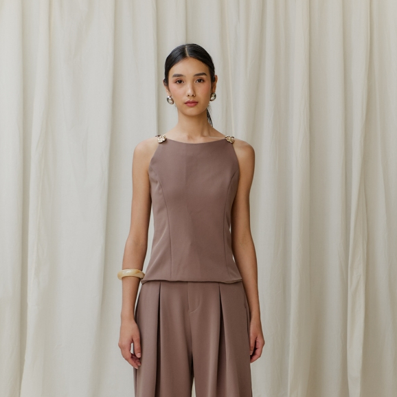Nine Studio - Saje Top สี Taupe Brown