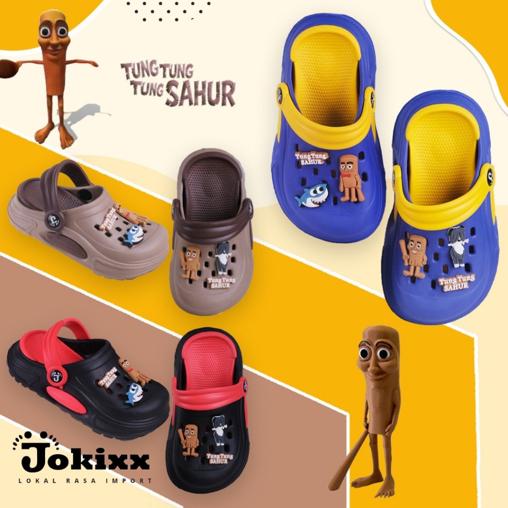 รองเท้าแตะ EVA Bakpao สําหรับเด็กผู้ชาย Jokox พร้อมตัวละคร Tung Sahur - น่ารัก นุ่ม และกันลื่น (942M