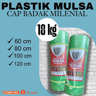 Plastik Mulsa | Plastik Pertanian Hitam Perak | 1 roll = 18kg | Merk BADAK MILENIAL