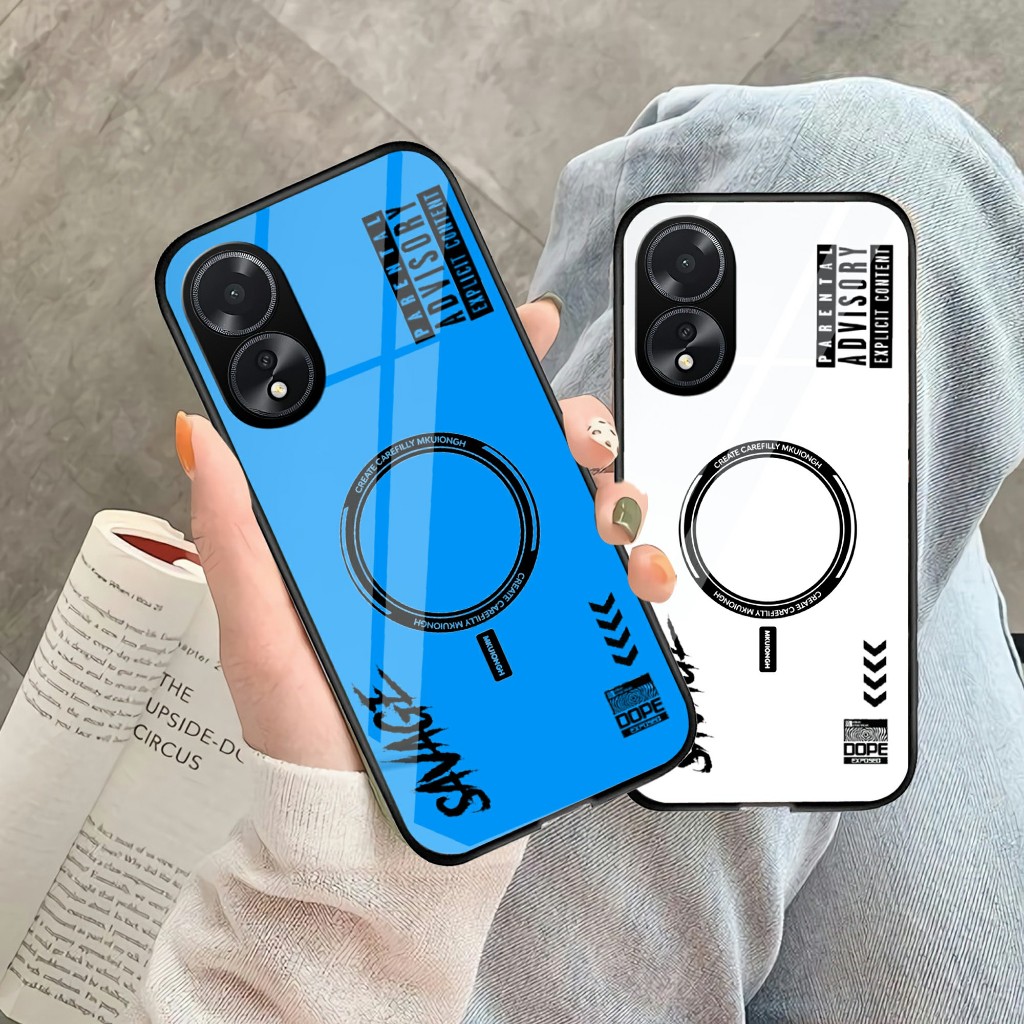 Softcase glass Oppo A17 A18 A38 A58 A78 A98 A60 A79 A80 A3 Pro Casing Cover Glossy - (U643)