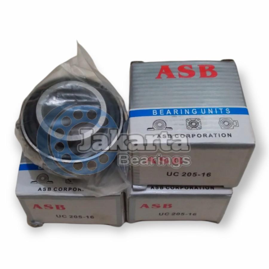 UC 205-16 เป็นเม็ดแบริ่ง 25,4 มม. UC205-16 เป็น 1 นิ้ว 25,4 มม. ยี่ห้อ ASB