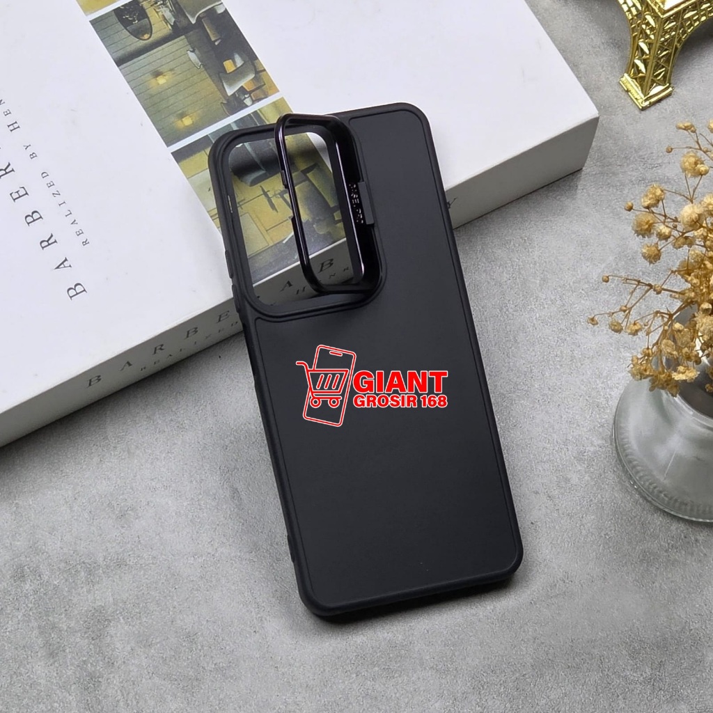 Realme C71 Realme P3 Softcase Macaron ขาตั้งสีดําแหวนกล้อง Realme C71 Realme P3