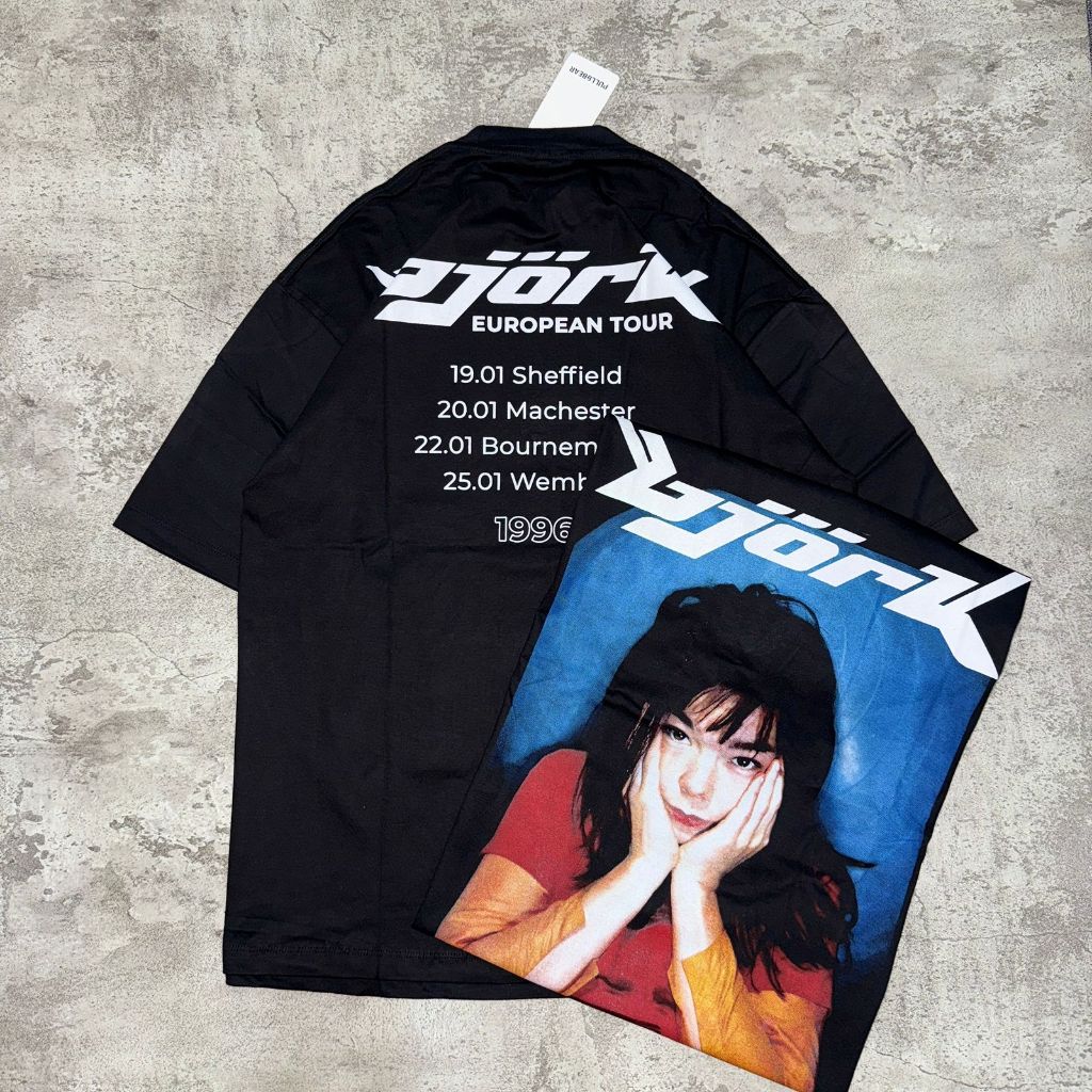 เสื้อยืด P&B Oversize BJORK - เสื้อยืด Vintage Bjork Oversize Black 20s
