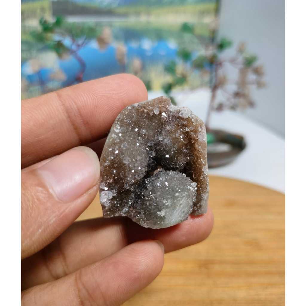 Natural Color Amethyst Quartz Druzy Cluster Small Geode (13)