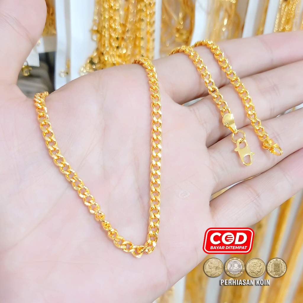 สร้อยคอโซ่ Medan ขนาดเล็ก 24k 45cm