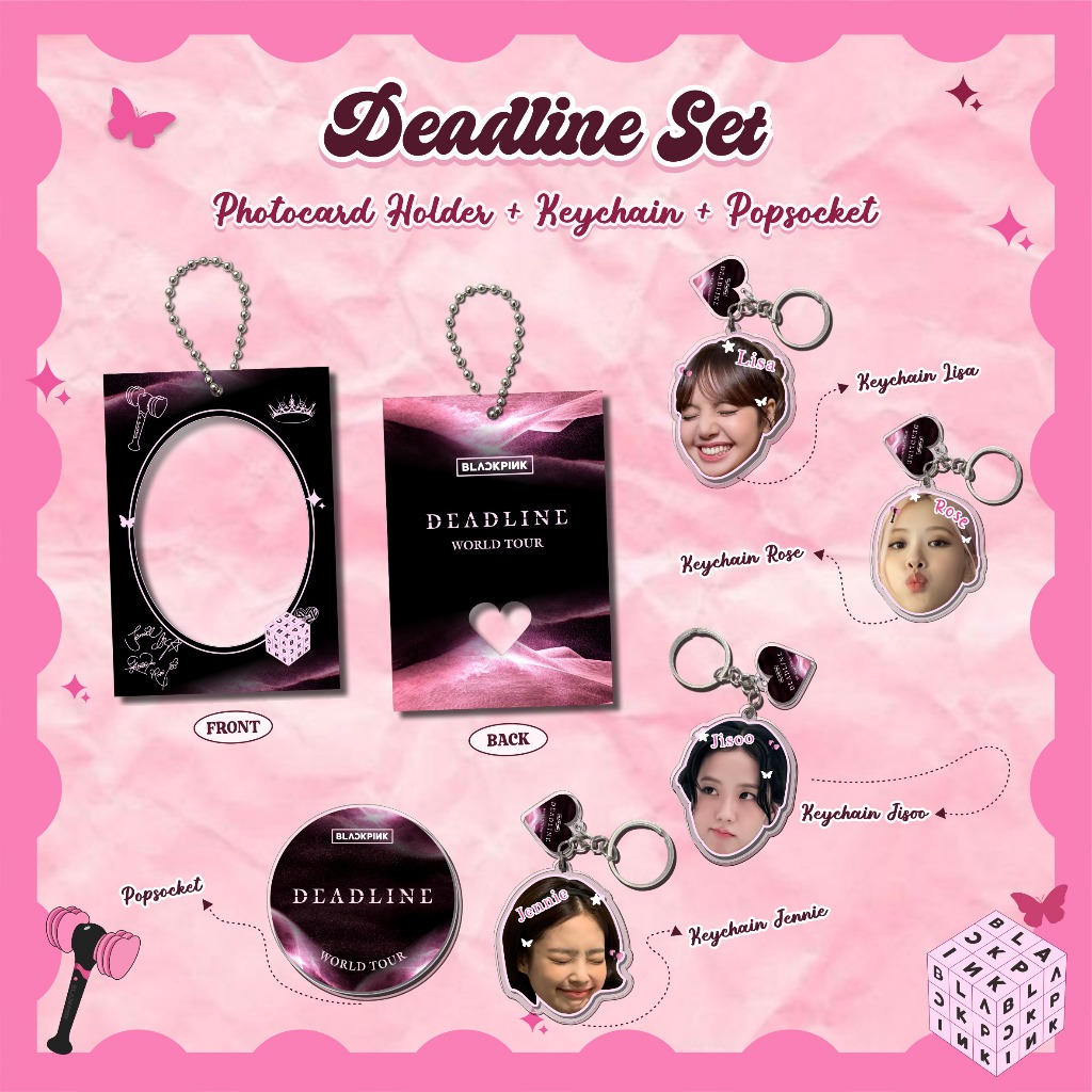 GANTUNGAN Blackpink Fankit World Tour : พวงกุญแจที่ใส่บัตร DEADLINE พวงกุญแจอะคริลิค cahol