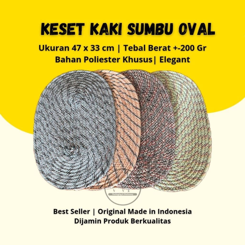 (3 ชิ้น) Oval Wick Aesthetic Home Front Mats Uk. หนา 47x33 ซม.