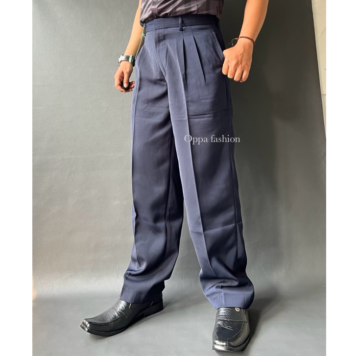 Super Talon กางเกงทํางานอย่างเป็นทางการของผู้ชายกางเกงปกติกางเกงวัสดุจีบกางเกงทํางานผู้ชาย