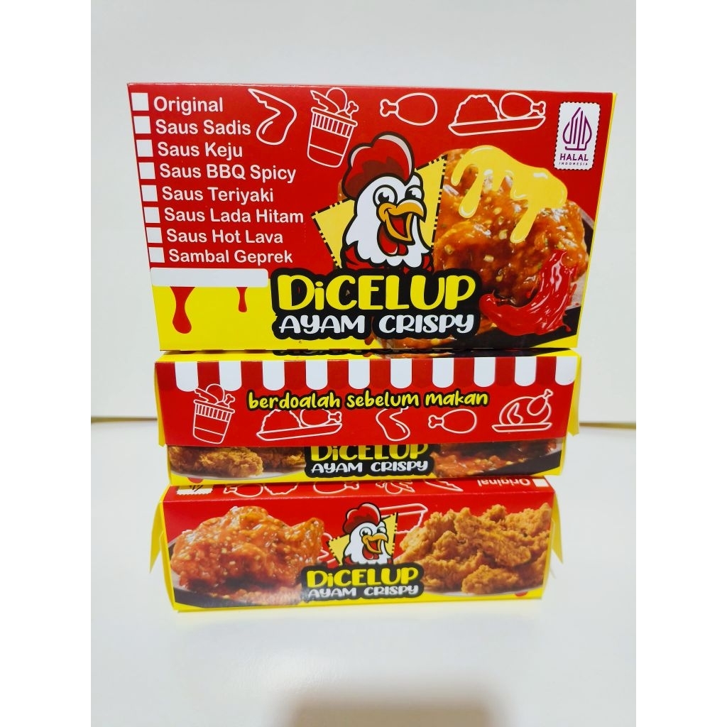CRISPY CHICKEN DIPCELUP BOX 100 ชิ้น IVORY GLOSSY LAMINATED PAPER LUNC BOX KFC CRISPY CHICKEN RICE B