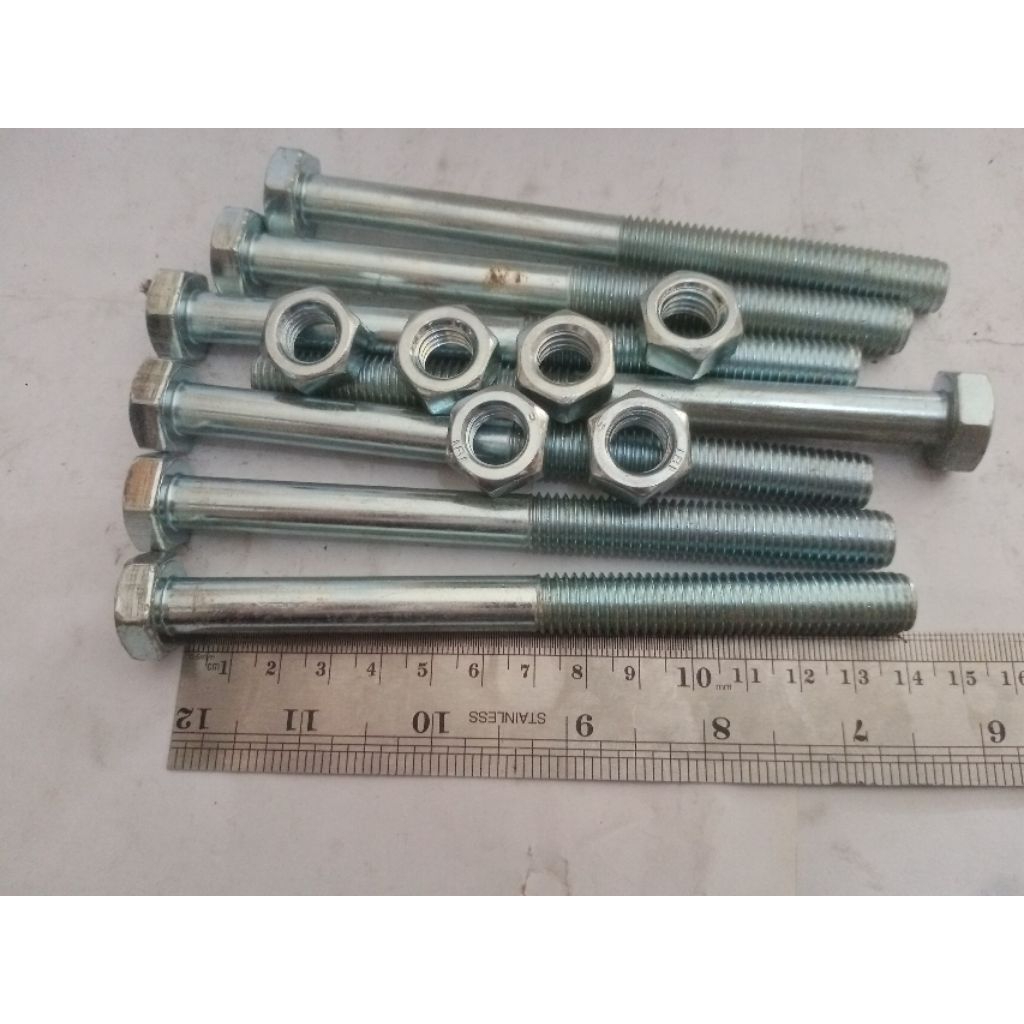 BMP M12X140MM | BOLT สีขาว NUT M12X14CM KEY 19
