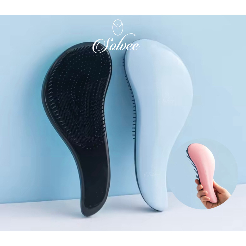 Solve Anti-Tangle Comb / Detangling Hair Brush – ไม่เจ็บปวด เหมาะสําหรับผมเปียกและแห้ง