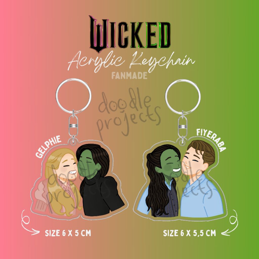 Wicked For Good Movie [gelphie & fiyeraba] Glinda Elphaba Fiyero Fanart Merch พวงกุญแจอะคริลิค