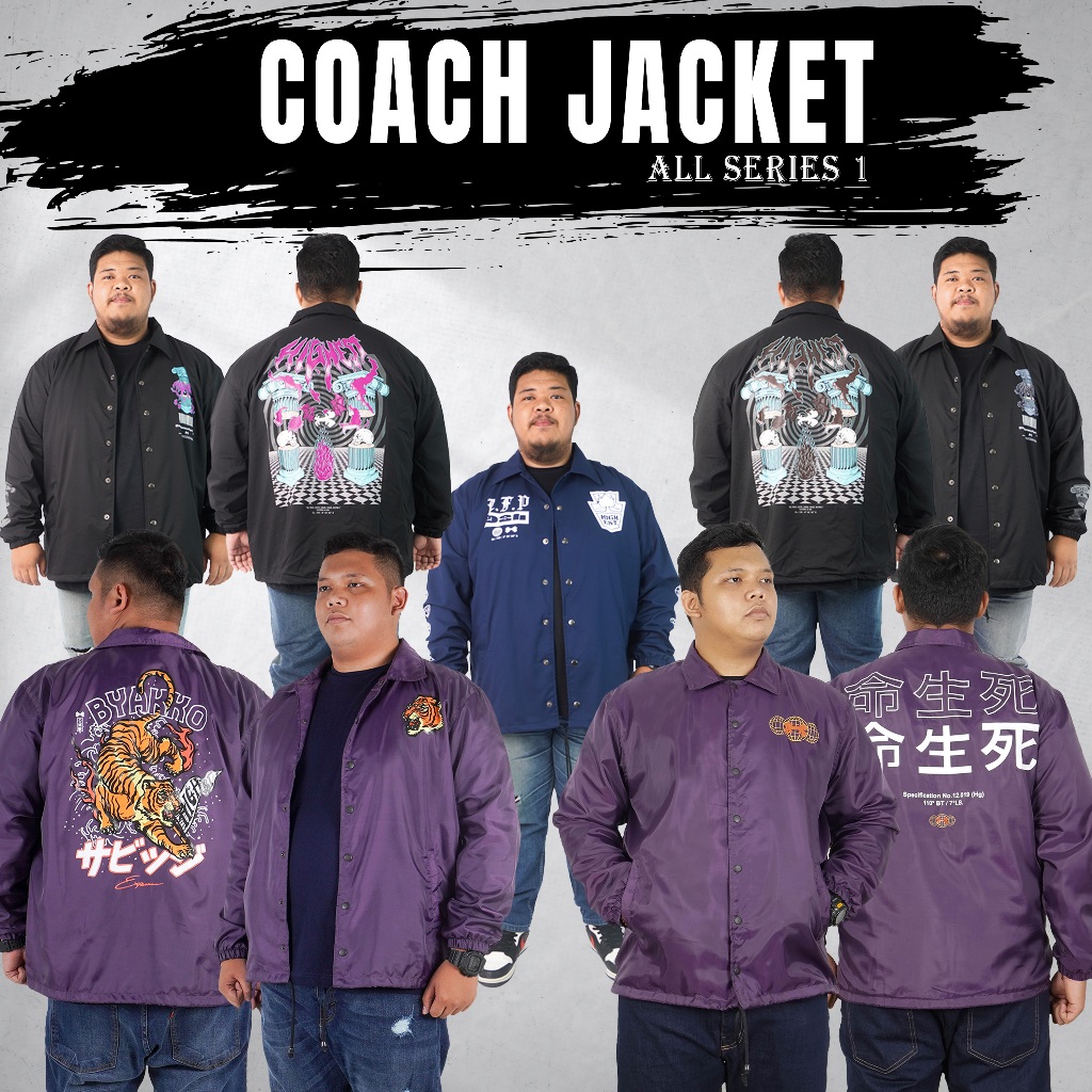 เสื้อแจ็คเก็ต COACH WINDPROOF JACKET BIGSIZE JUMBO PARACHUE MATERIAL HIGHEST 6XL 7XL 8XL