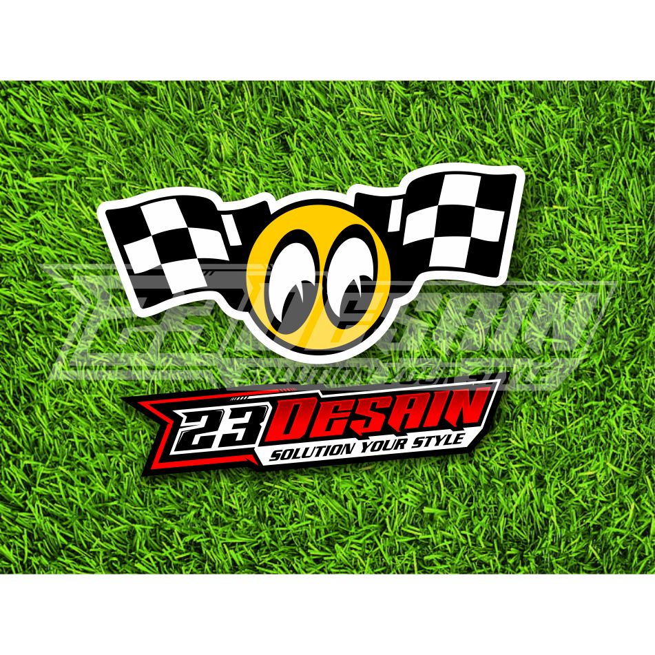 START FLAG MOON EYE STICKER RACING FLAG MOONEYE STICKER