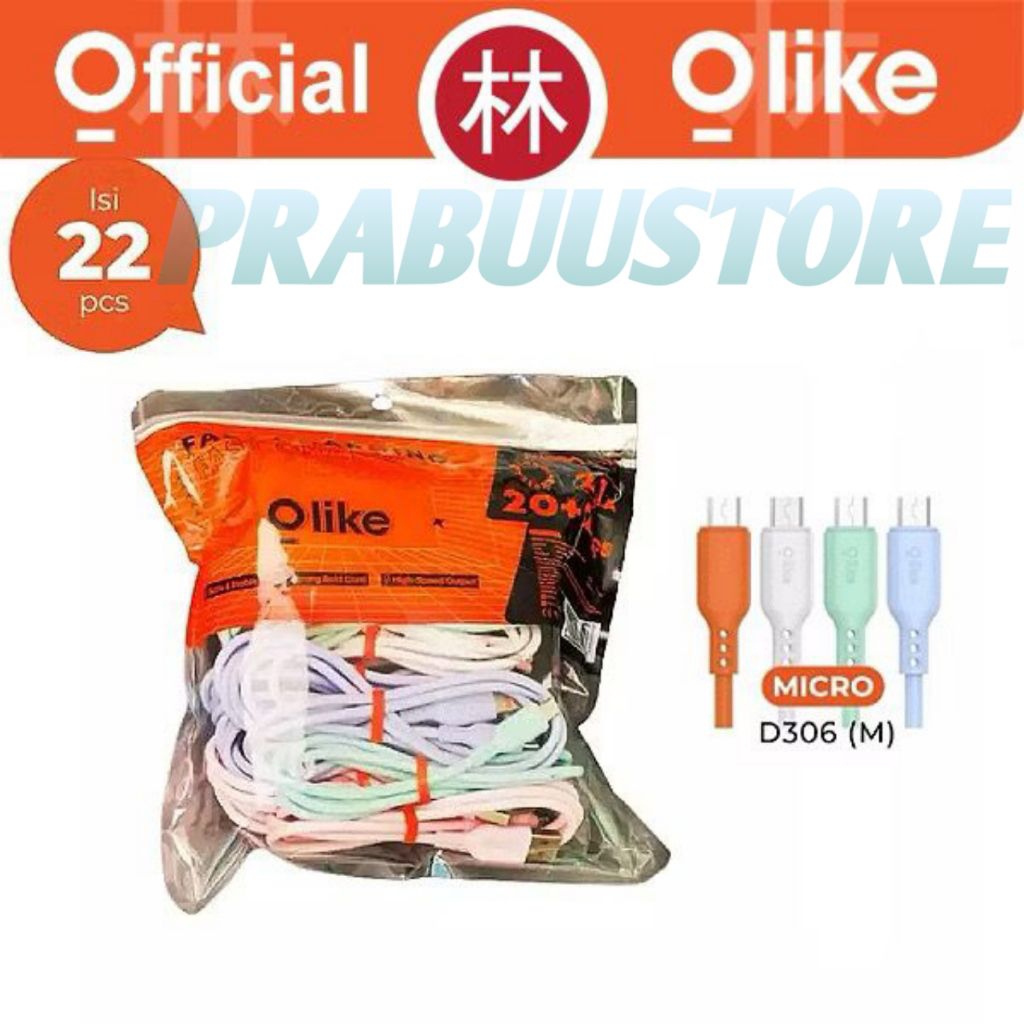 (REFILL 1PACK CONTAINS 22 PCS) Olike D306 (D306C / D306M / D306L ) Data Cable Fast Charging Type-C /