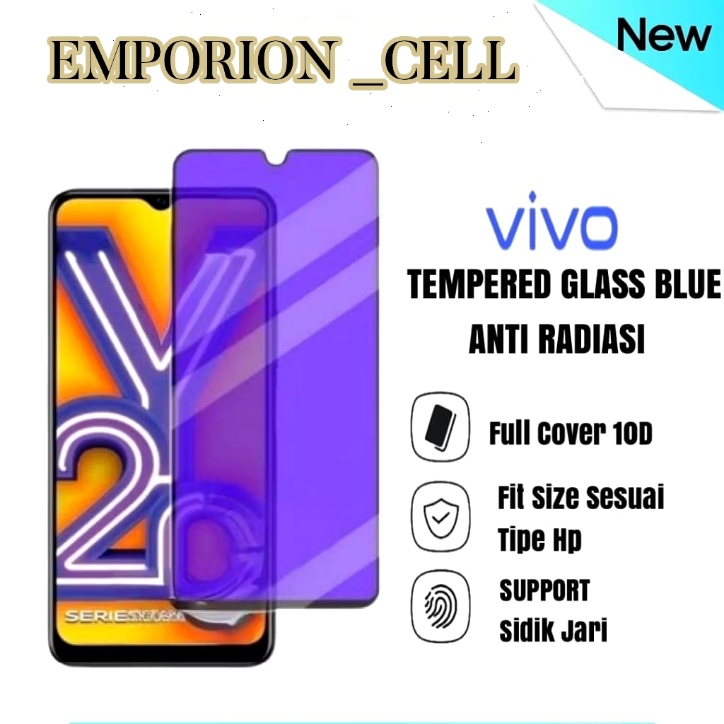 กระจกนิรภัย Blue Anti Radiation Vivo Y04 Y03 Y03t Y02 Y02s Y01 Y1s S1 S1 Pro T1 T1 Pro Z1 Pro V11 V1