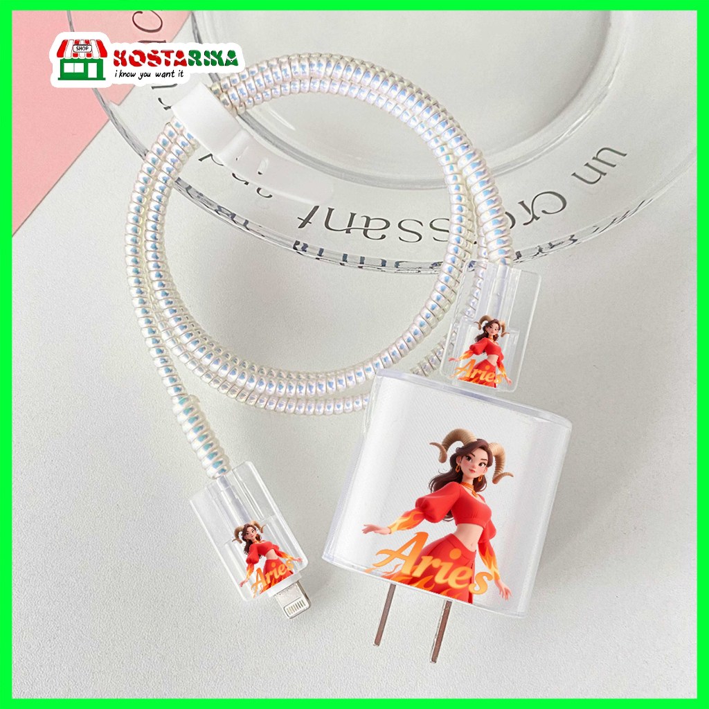 "Girl Zodiac Character" Motif Charger Case เข้ากันได้สําหรับ iPhone, Xiaomi, Oppo, Vivo