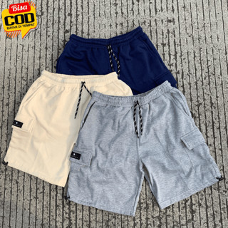 Nolimits Paket Hemat Bundling 3 Pcs Celana Cargo Pendek Fleece Coton Tebal Ringan Cocok Untuk Harian